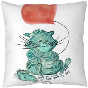Love You Morewatercolor Greeting Card, Isolated On - Cushion (400x400), Png Download