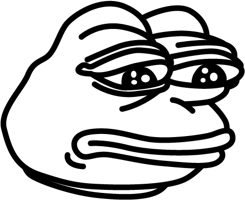 Picture Royalty Free Crying Transparent Png Stickpng - Pepe Meme Black And White (500x500), Png Download