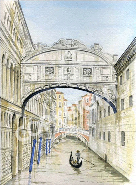 Bridge Of Sighs Watercolor Ile Ilgili Görsel Sonucu - Venice (600x600), Png Download