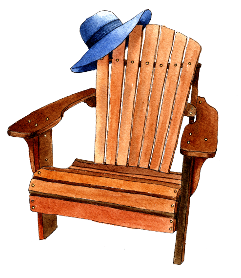 Adirondack Chair Blue Hat - Rocking Chair (500x570), Png Download