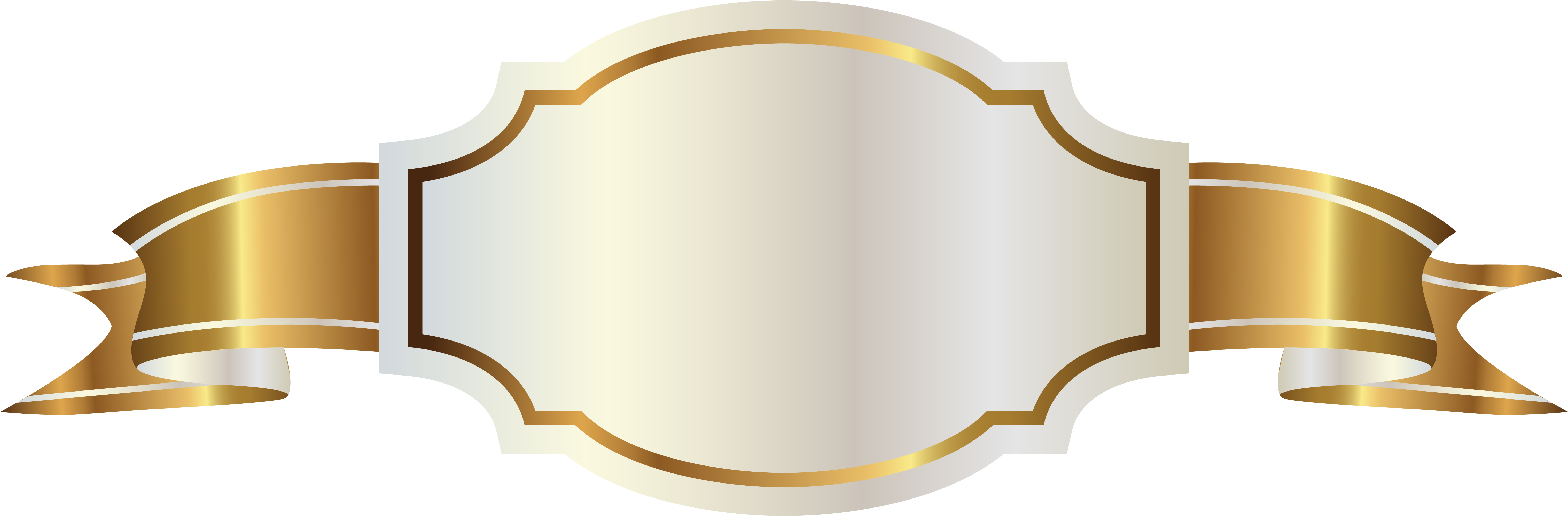 Gold Ribbon Banner Png (6198x2043), Png Download
