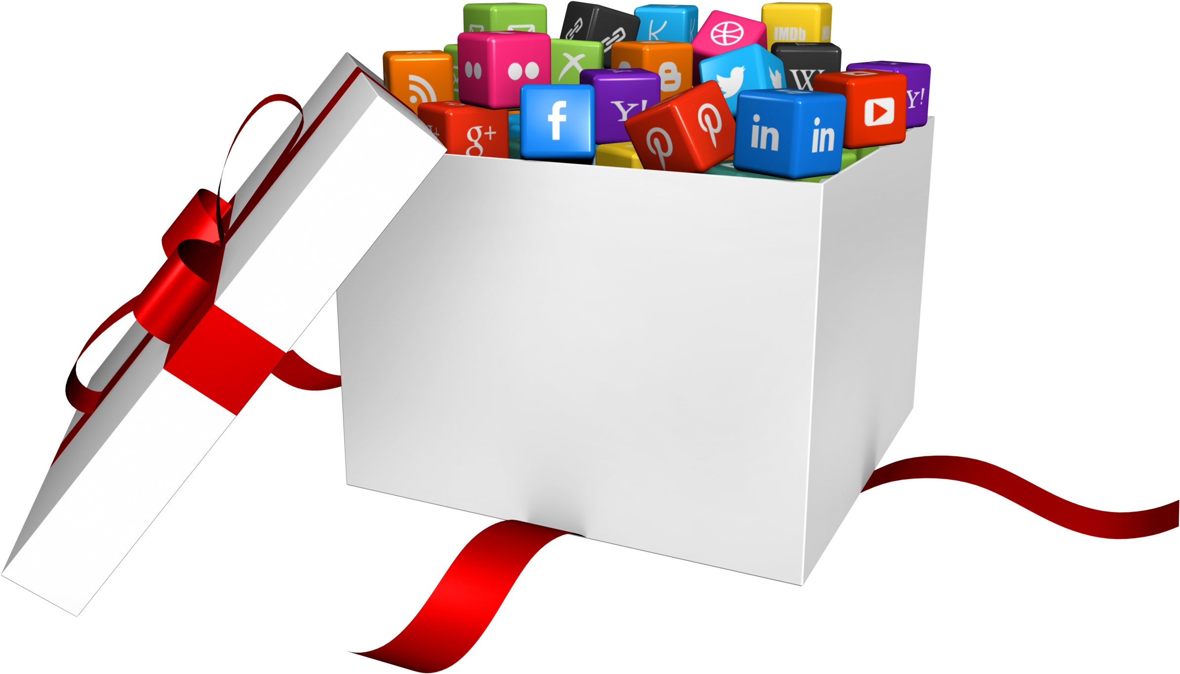 Social Media Png Transparent Image - Social Media Icons In Box (500x374), Png Download