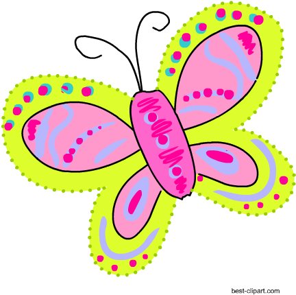 Colorful Butterfly Png Clip Art Image - Colorful Cute Butterfly Clipart (450x450), Png Download