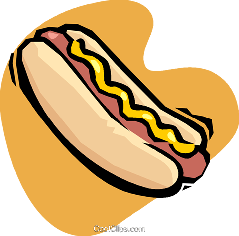 Hot Dog Royalty Free Vector Clip Art Illustration - Bun (480x474), Png Download