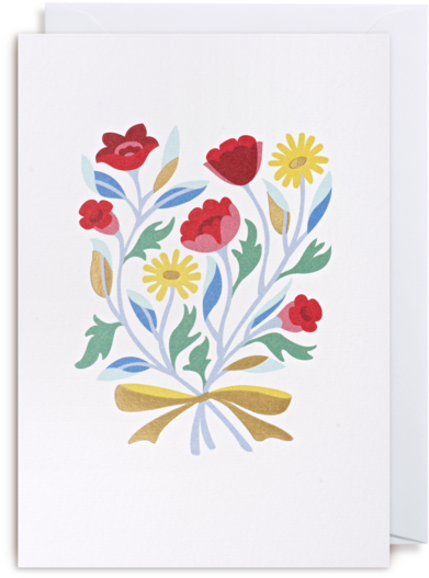 Bouquet Greeting Card - Greeting Card (560x600), Png Download