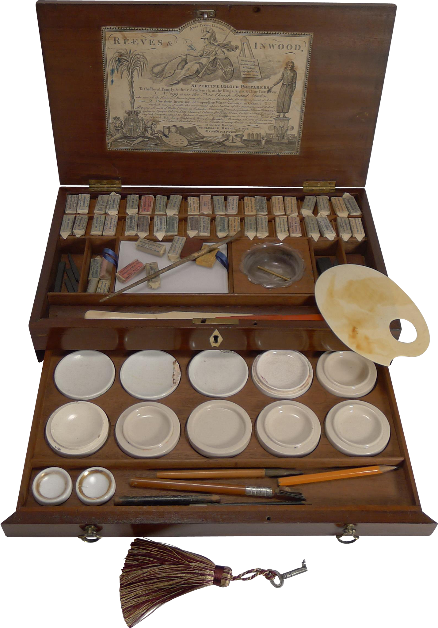 Magnificent Georgian Artist Watercolor Paint Box By - Watercolor Painting (2048x2048), Png Download