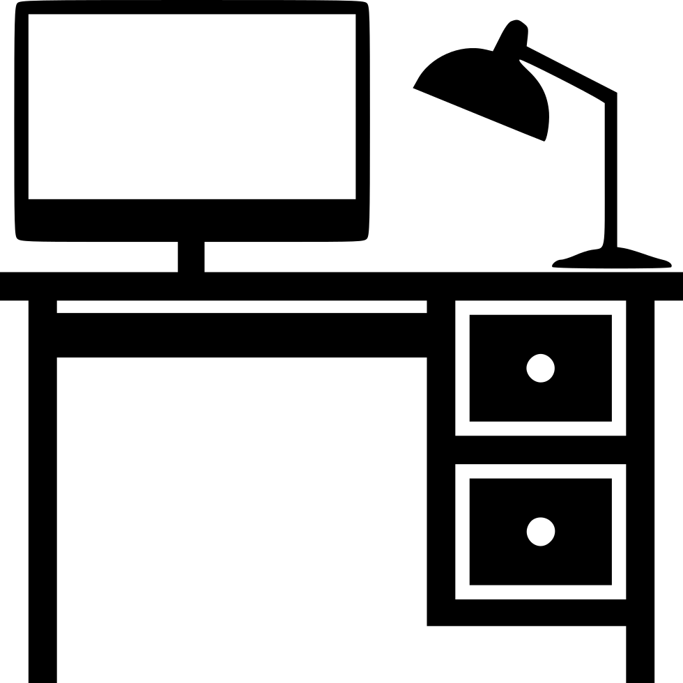 Office Desk Comments - Office Table Icon Png (980x980), Png Download