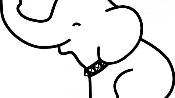 Clip Art Free Library Wonderful Outline Of Tk Usu Full - Elephant To Draw Easy (585x329), Png Download