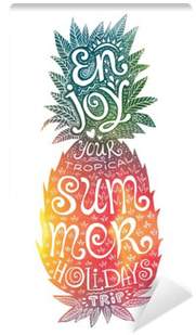 Bright Colors Hand Drawn Watercolor Pineapple Silhouette - Watercolor Painting (400x400), Png Download
