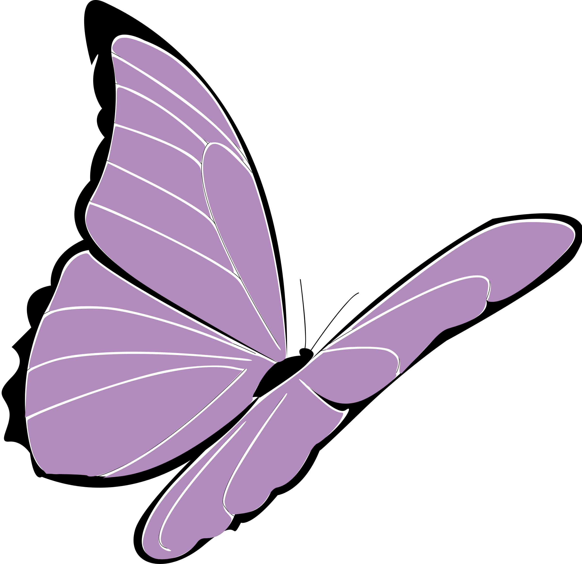 Violet Clipart Purple - Purple Butterfly Png (2400x2326), Png Download