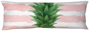 Watercolor Vector Banner Tropical Leaves And Pineapple - Cushion (400x400), Png Download