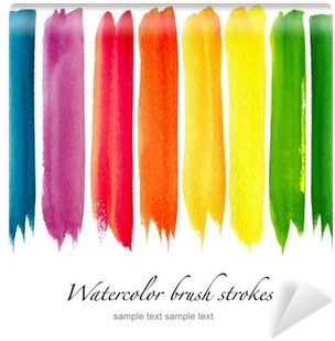 Set Of Colorful Watercolor Brush Strokes Wall Mural - Watercolor Painting (400x400), Png Download