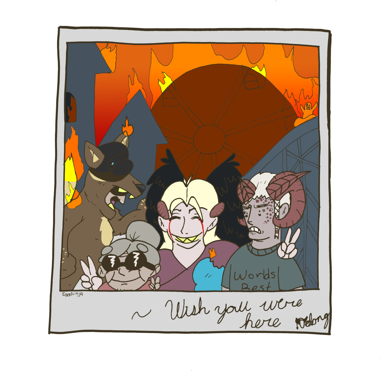 Happy Birthday @namelessokami Have A Family Photo Of - Cartoon (1280x1246), Png Download