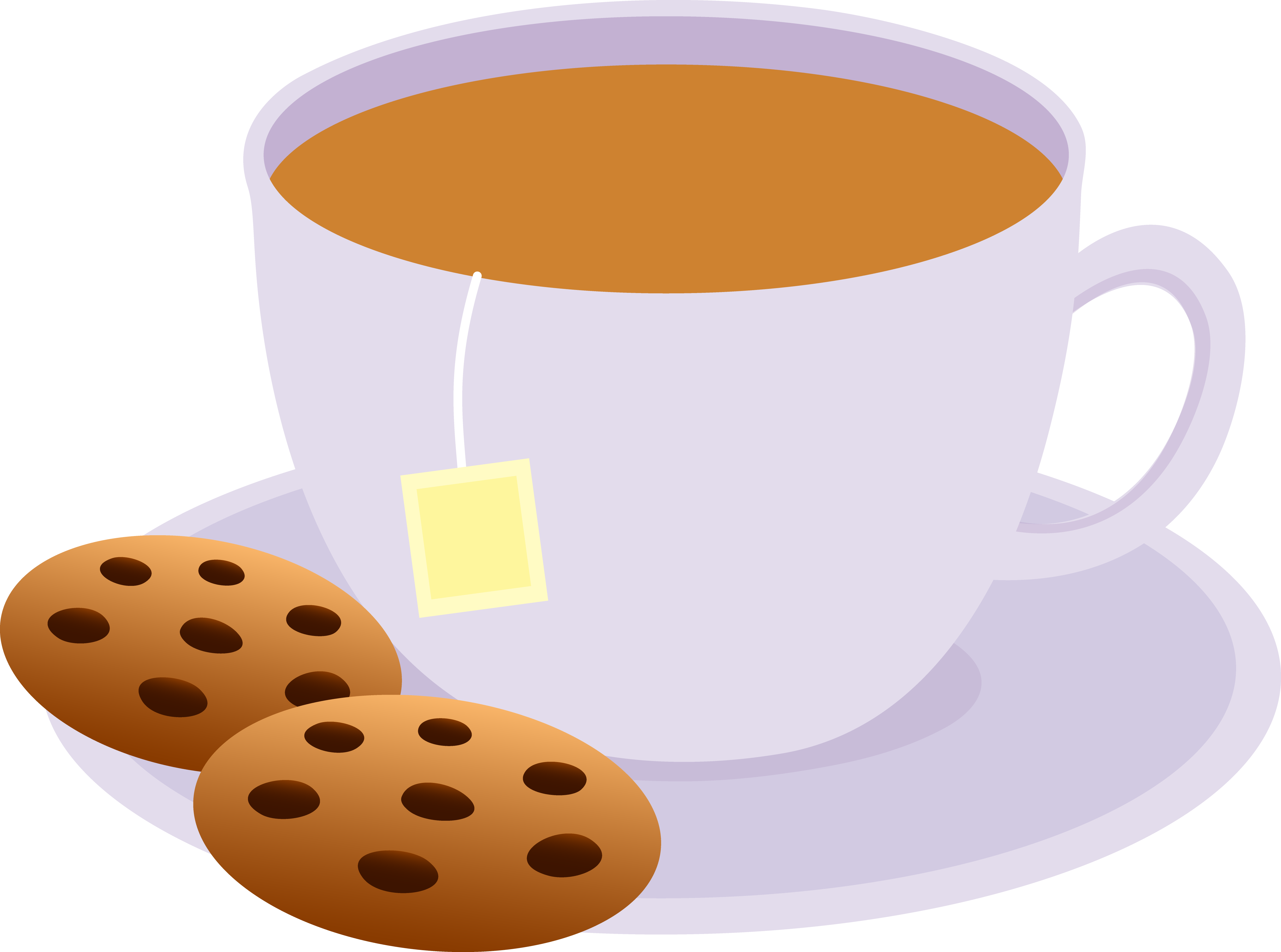 Clipart Cookies Watercolor - Tea Coffee Clipart Free (4908x3648), Png Download