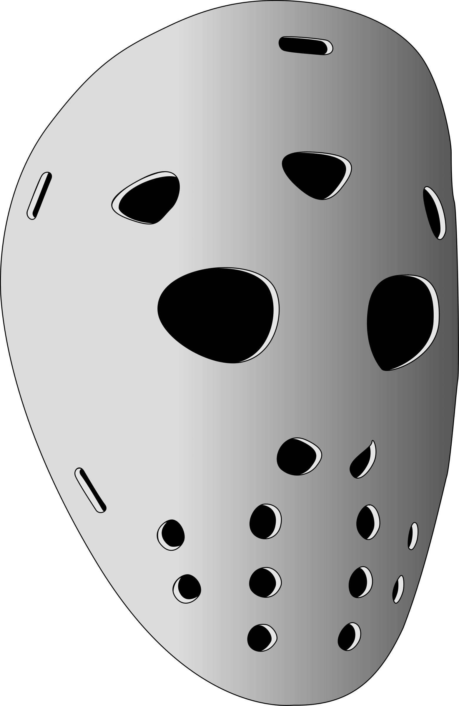 Clipart Black And White Download Big Image Png - Hockey Mask Clipart (1560x2400), Png Download