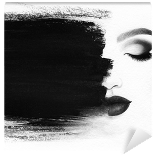 Woman Face And Place For Text - Watercolor Painting (400x400), Png Download
