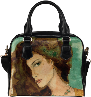 Pretty Women Girl Art Illustration Watercolor Art Lady - Casecoco Snowflake Snowman Christmas Women's Pu Leather (500x500), Png Download