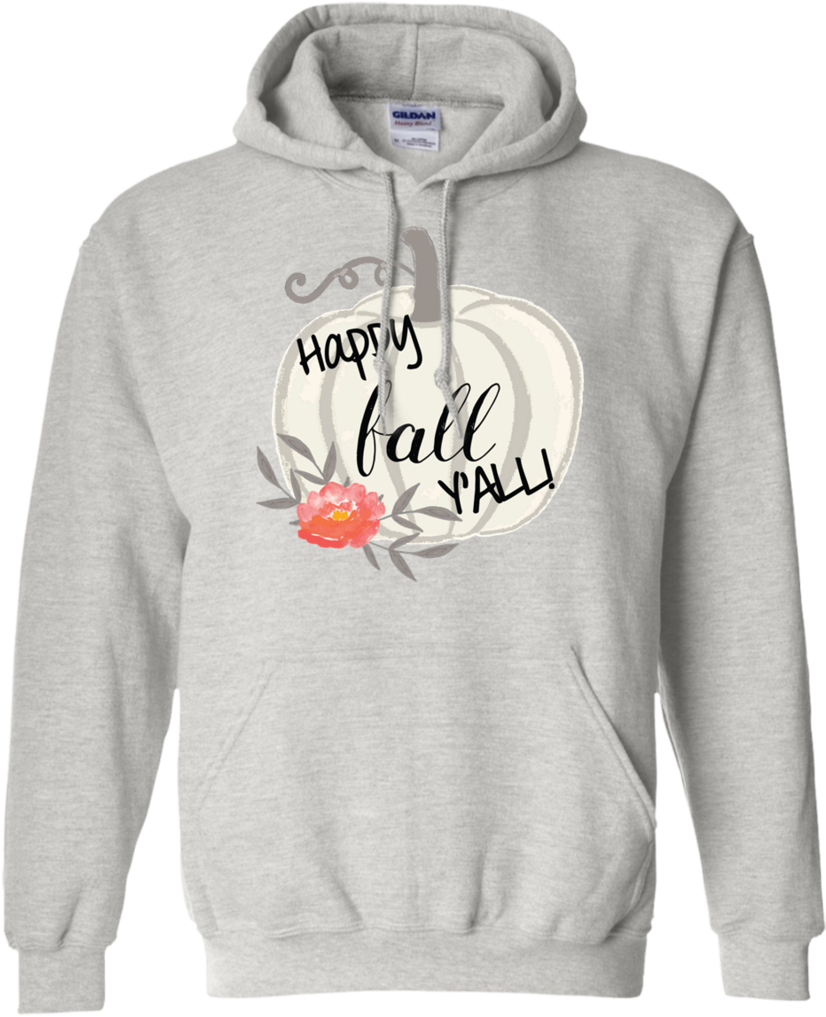 Happy Fall Y'all Watercolor Pumpkin Hoodie Sweatshirt - Dog Paw Print Shirt - I Love Dogs Shirts (1024x1024), Png Download