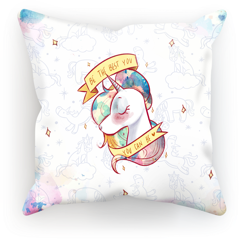 Watercolor Unicorn With Pattern ﻿sublimation Cushion - My Note My Idea Notebook [book] (1024x1024), Png Download