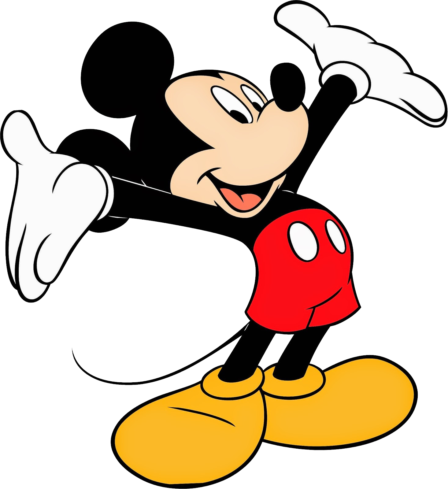 Mickey Mouse Happy Png Image - Mickey Png (1465x1599), Png Download