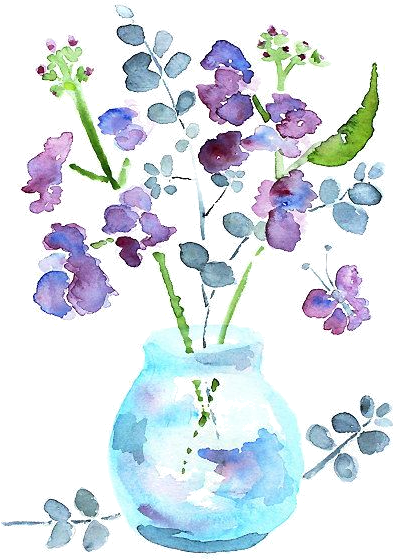 Blue And Purple Bathroom Decor (480x600), Png Download