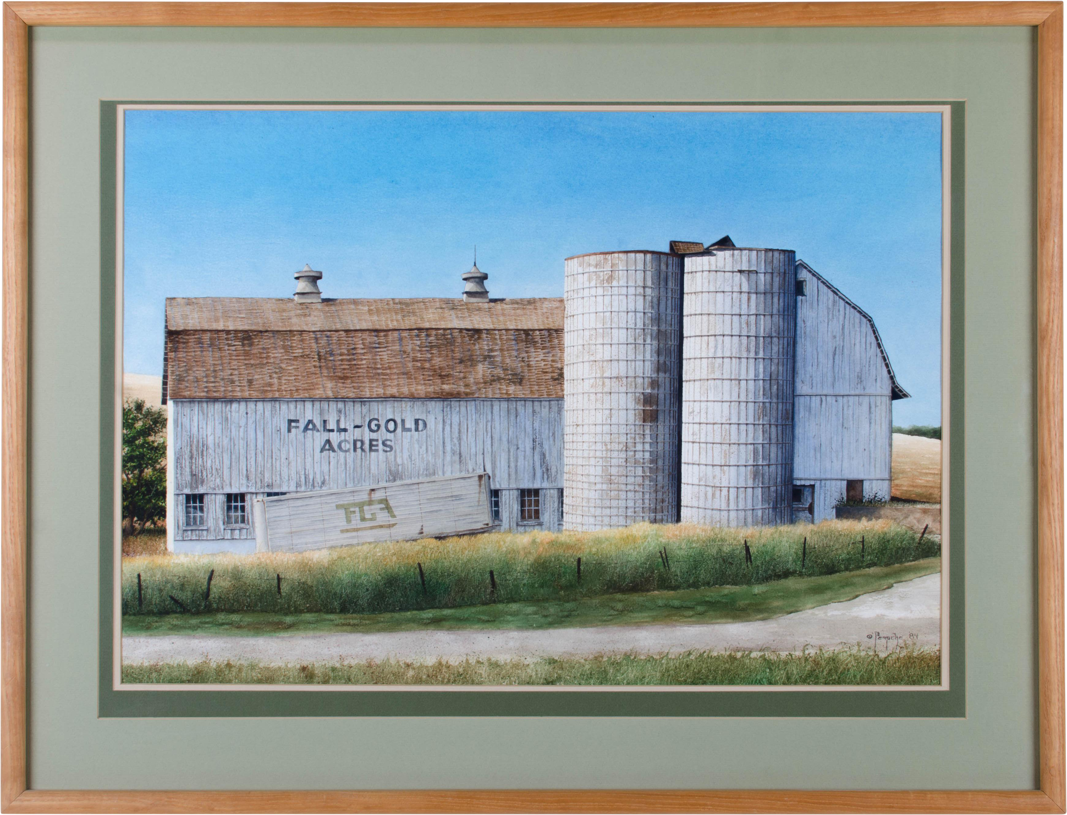 Todd Persche “fall-gold Acres” Watercolor Painting - Picture Frame (3539x3539), Png Download