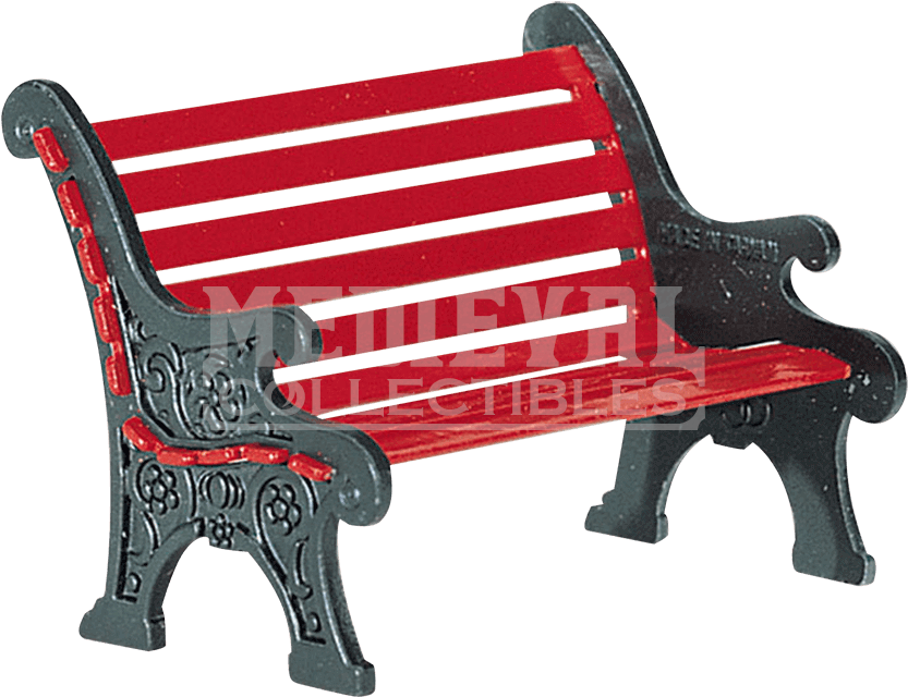 Red Wrought Iron Park Bench - Department 56 Village Red Wrought Iron Park Bench (850x850), Png Download