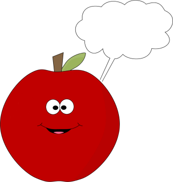 Red Apple With A Blank Callout - Tarako Wadanohara (342x361), Png Download