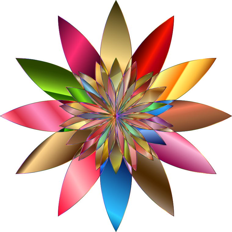Chromatic Flower 2 No Background - One Love One Love Oval Ornament (760x760), Png Download