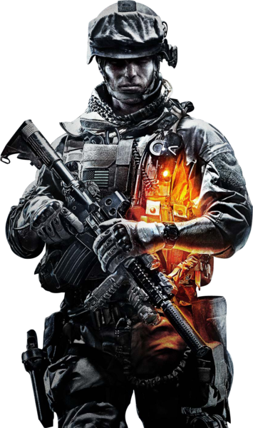 Soldier Transparent Battlefield - Battlefield 3 (355x600), Png Download