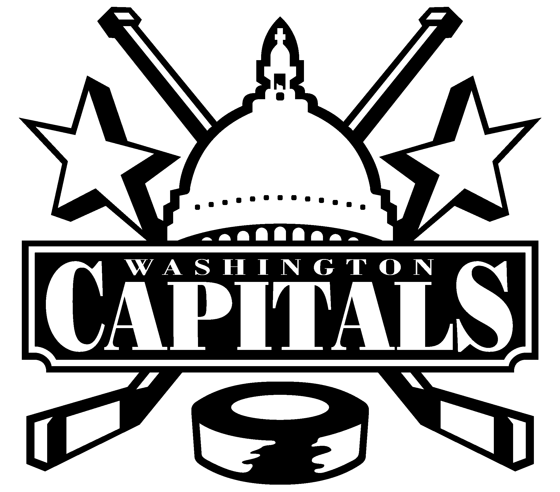 Washington Capitals Logo Black And White - Capitals Logo Black And White (2400x2400), Png Download