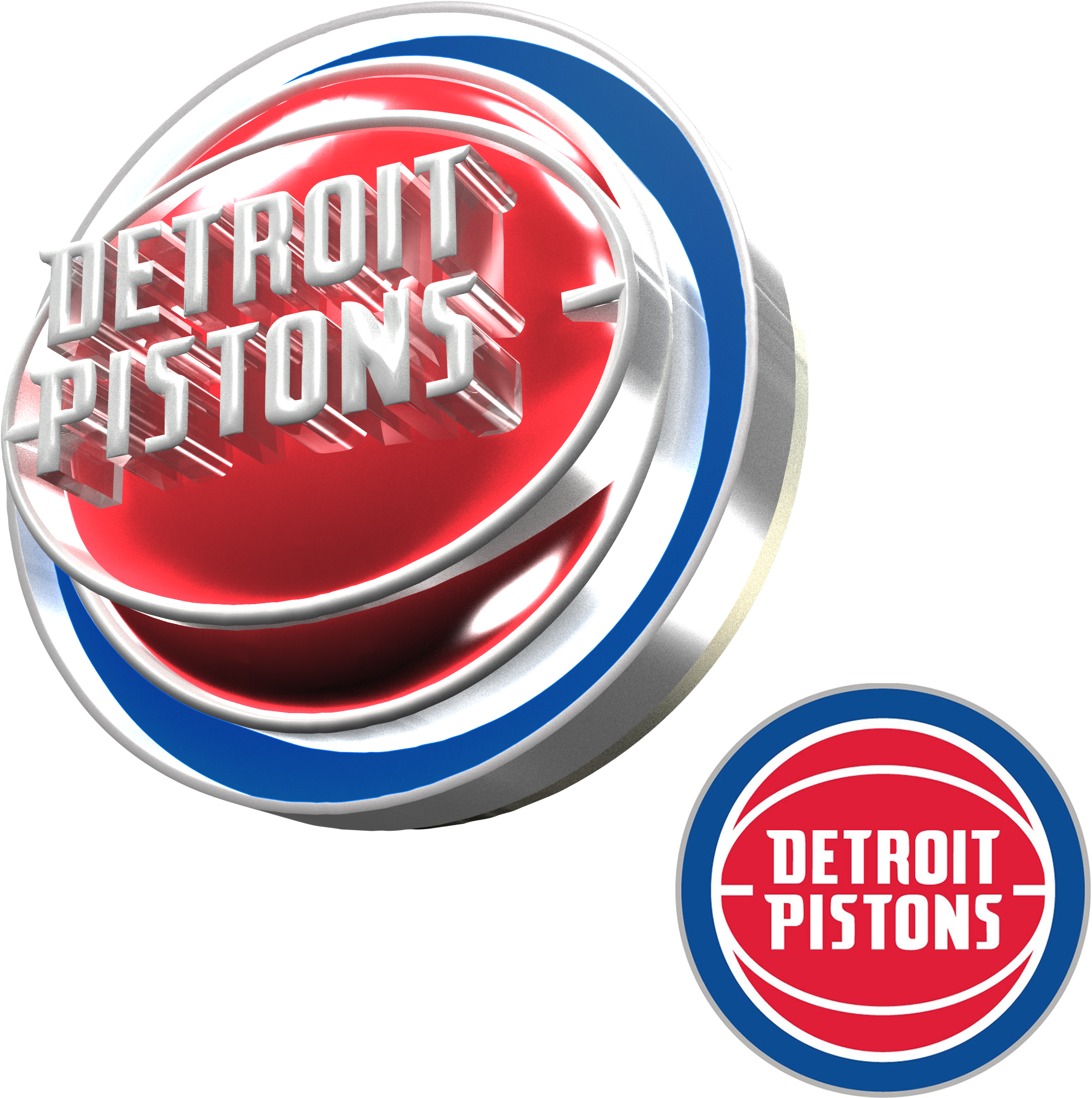 Detroit Pistons 2017-2018 3d Logo - Pistons New Logo 2018 (2500x2500), Png Download