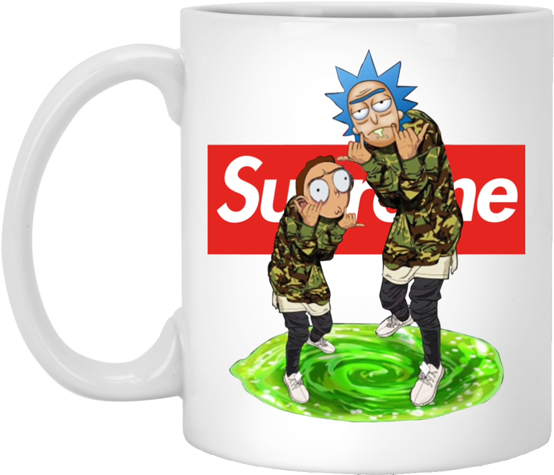 Rick And Morty Supreme Mugs (1155x1155), Png Download