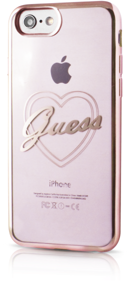 Guess Signature Heart Silver Rear Cover (637x637), Png Download