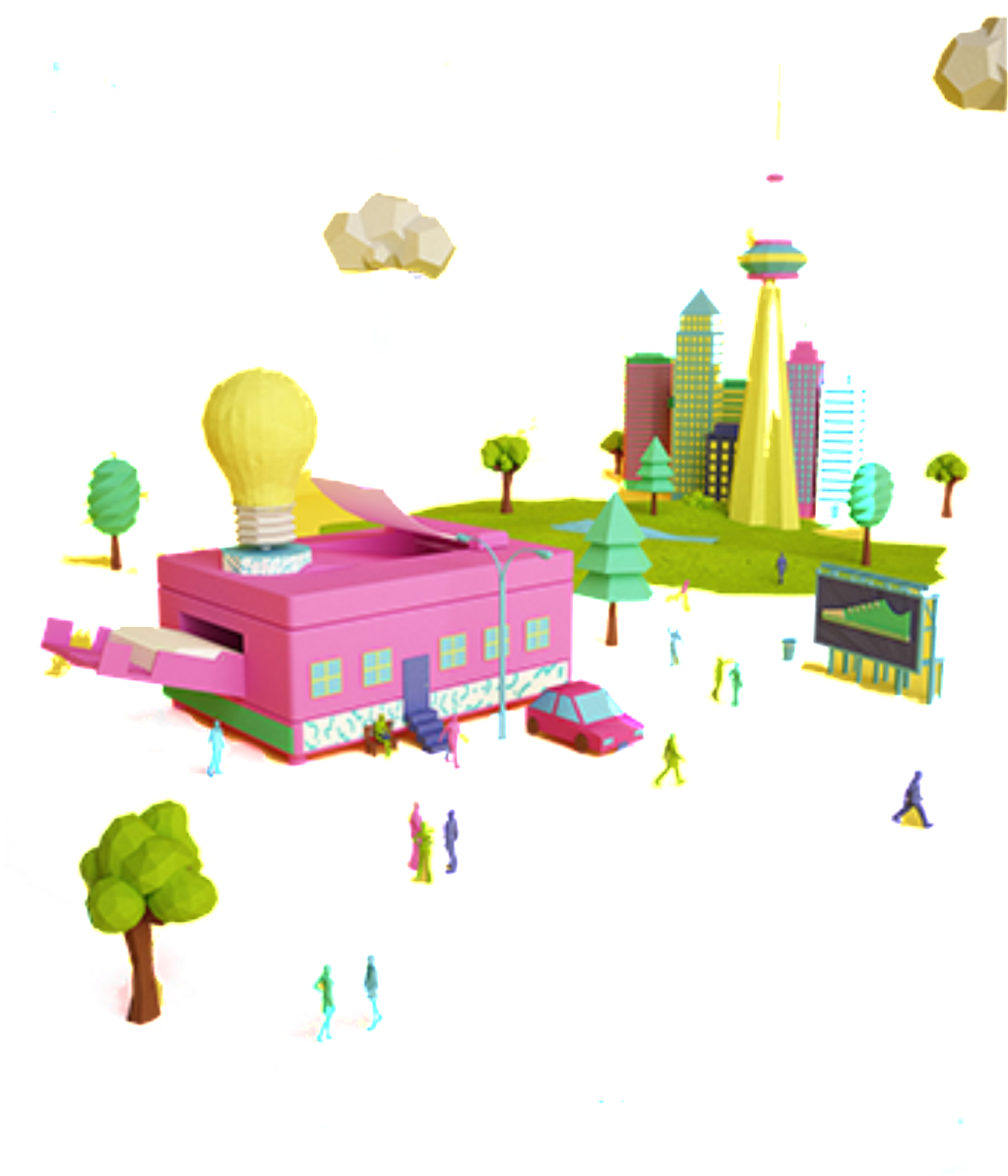 Color Fairy Tale Building Model Design - 3d Мультфильмы Пнг (1024x1195), Png Download