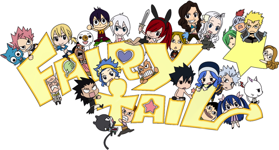 Fairy Tail Clipart Chibi - Fairy Tail Chibi Group (900x634), Png Download