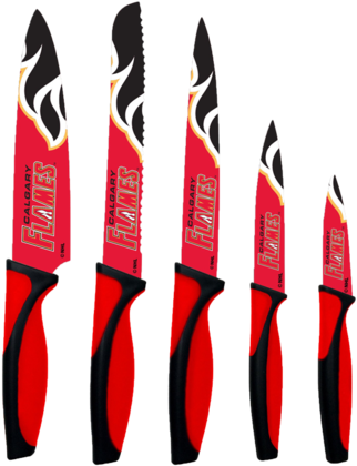 Calgary Flames Kitchen Knives - Kitchen Knife (421x480), Png Download