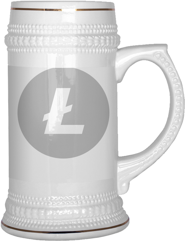 Litecoin Logo 22 Oz Beer Stein - Bridal Shower Gift Bride And Groom Original Wedding (1024x1024), Png Download