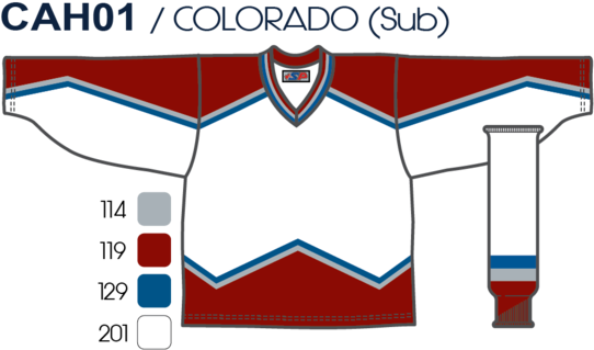 Sp Apparel League Series Colorado Avalanche White Sublimated - Ice Hockey (580x348), Png Download