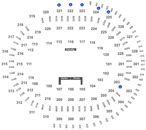 Colorado Avalanche Tickets At Canadian Tire Centre - Canadian Tire Centre Seating Chart With Rows (525x452), Png Download