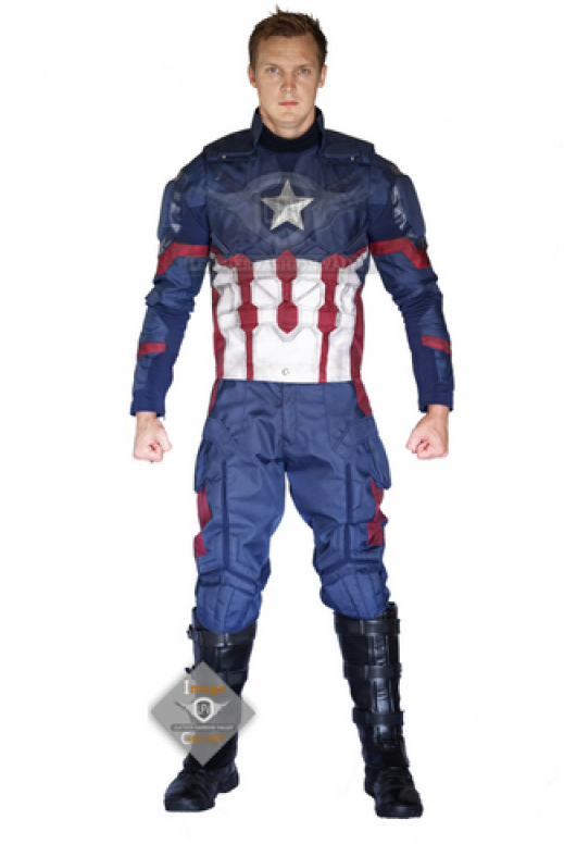 Captain America Civil War Cordura Full Costume - Captain America (800x800), Png Download