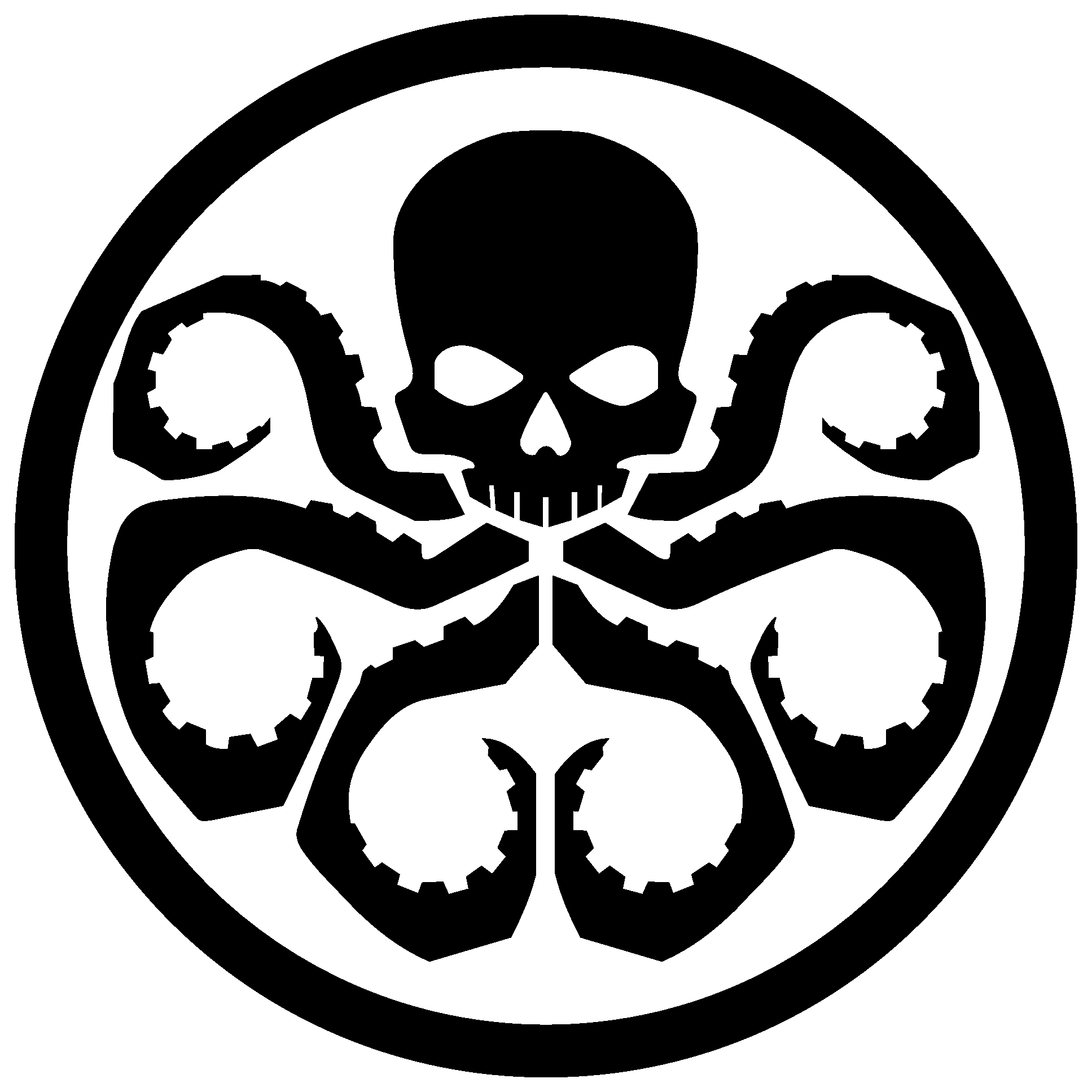 Avengers Drawing Black And White - Hydra Logo Transparent (1935x1935), Png Download