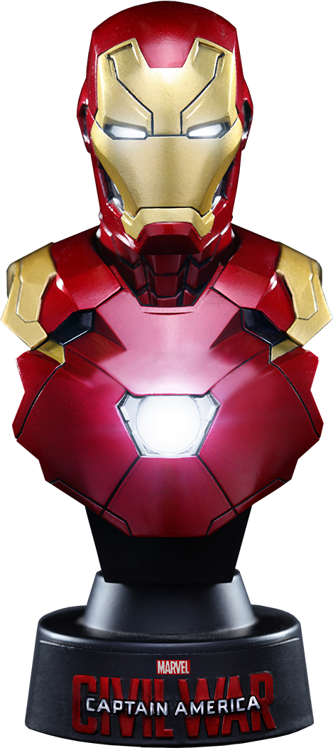 Iron Man Mark Xlvi Bust - Iron Man Mark 46 Hot Toys Bust (480x1052), Png Download