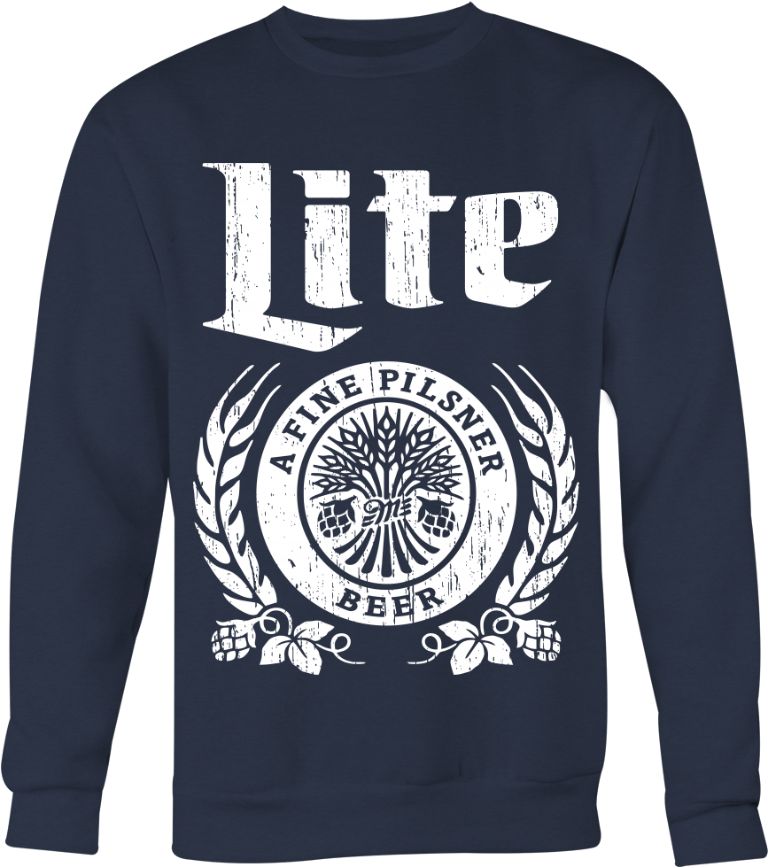 Vintage Miller Lite Sweatshirt Hoodie Long Sleeve T - Miller Lite Beer Bottle Logo Tin Sign Game Room Decor (1000x1000), Png Download