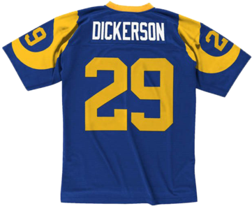 Los Angeles Rams 1984 Erick Dickerson Replica Jersey - Marshall Faulk St. Louis Rams Replica Throwback Nfl (421x480), Png Download