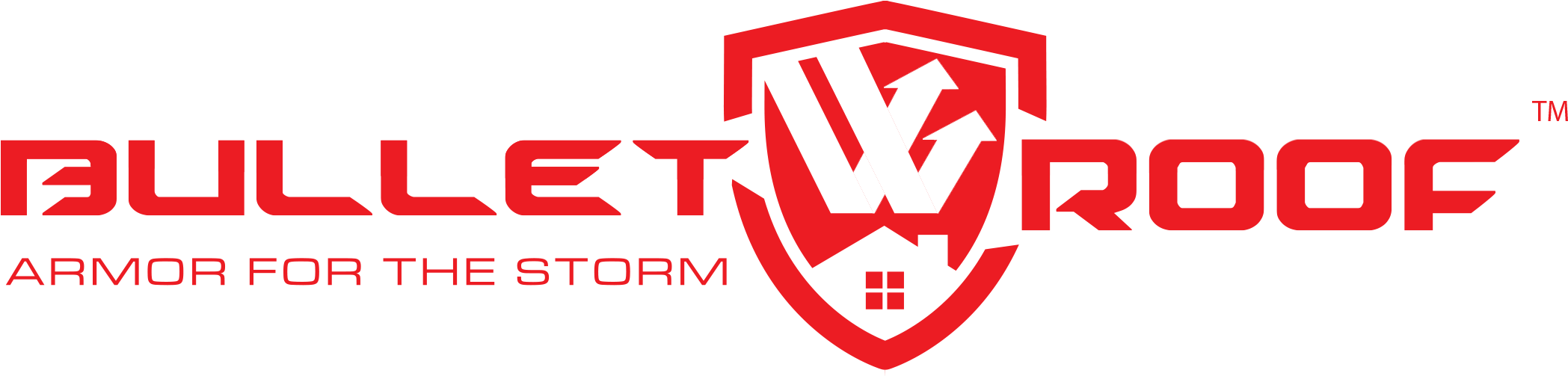 Roofing Logo - Bulletroof Georgia - Emblem (2129x520), Png Download