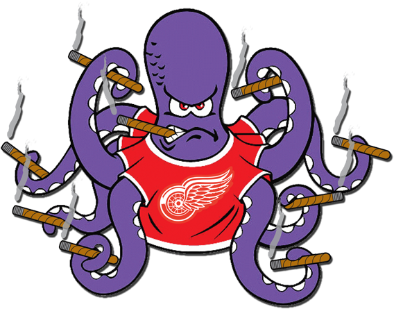 Al The Cigartopus Detroit Cigar Redwings Shirt - Detroit Red Wings Octopus (600x459), Png Download