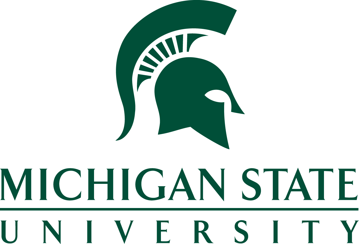 Michigan State University Logo Stacked - Michigan State Spartans (1363x929), Png Download
