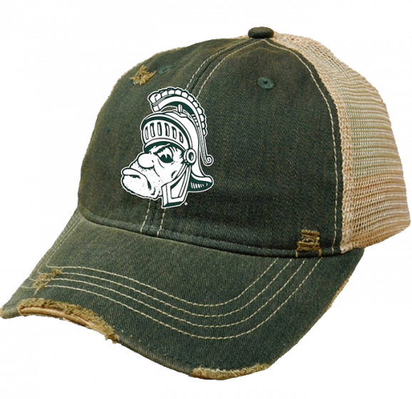 Michigan State Spartans Tea Washed Snap Back Trucker - Michigan State Spartans Throwback Flag (578x560), Png Download