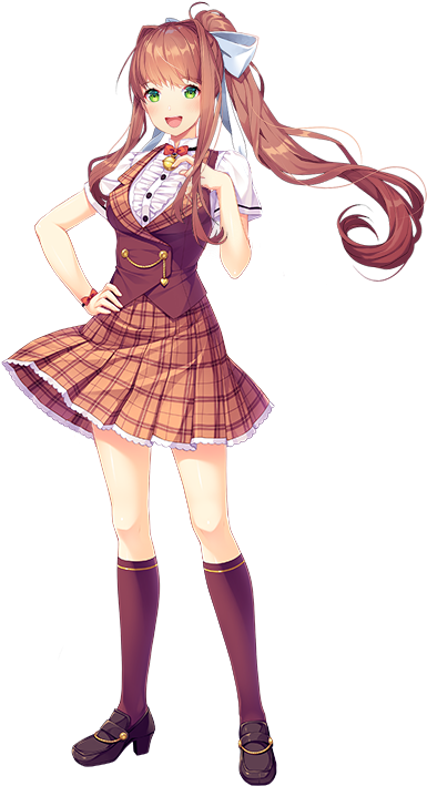 Doki Doki Literature Club Monika Png Vector Transparent - Doki Doki Literature Club Monika (403x721), Png Download